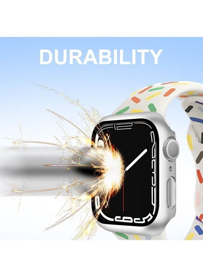 Apple Watch Series 11 10 42mm case with Tempered Film Screen Protector, Full Protective Hard PC Bumper Touch Sensitive HD Screen Cover(42mm,Sliver) - Image 3